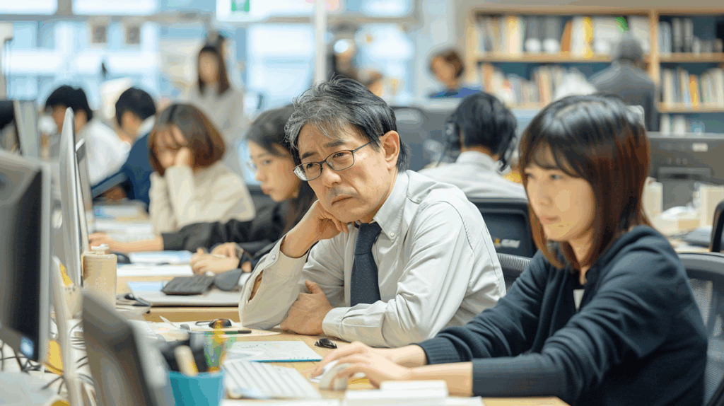 業務ストレスがかかり、メンタルヘルスケアを怠ったため生産性が低下する組織